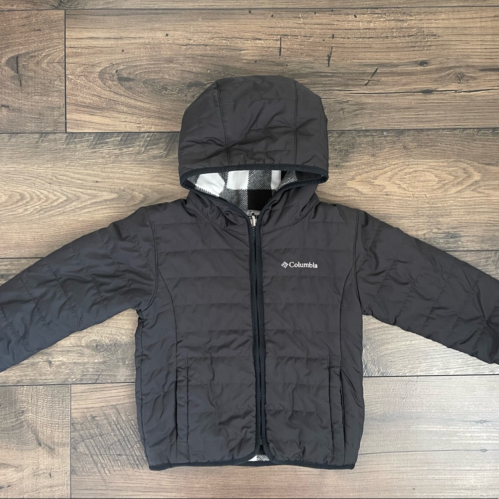 Toddler Double Trouble Reversible Columbia Jacket; 4T